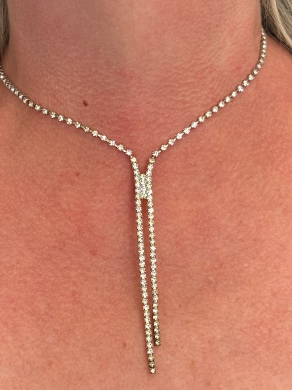 Crystal Rhinestone Lariat Necklace